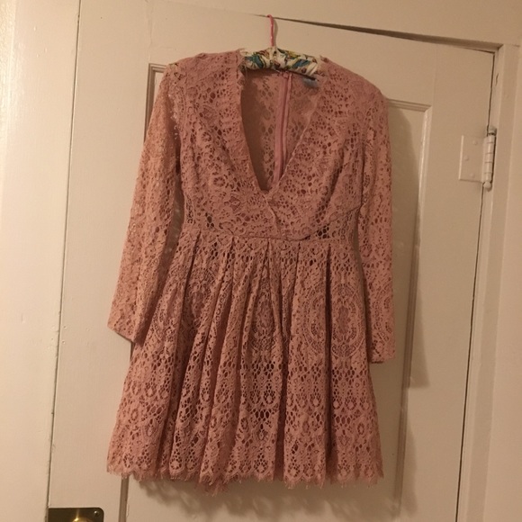 asos long sleeve lace mini prom dress